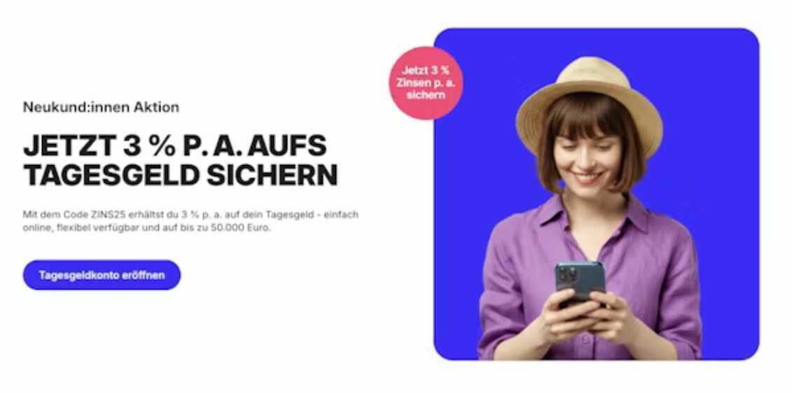 Hohe Zinsen!  Quirion Zinskonto: 3% p.a. für das Tagesgeldkonto sichern