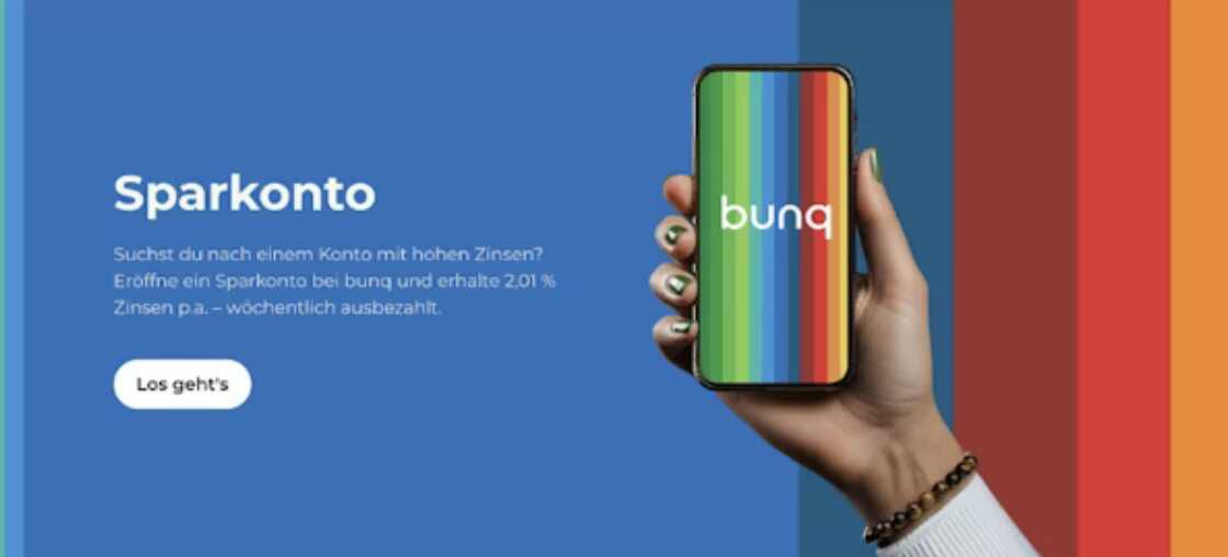 Super flexible Bank mit Tagesgeld  2,01% p. a. bei bunq | Jetzt anschauen!