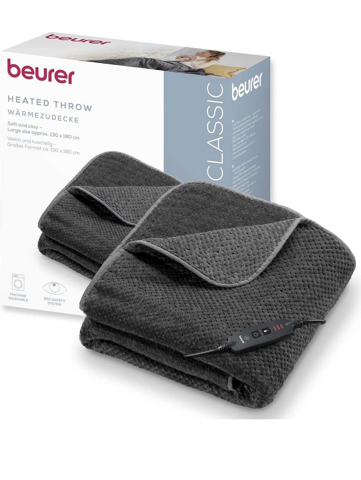 Beurer HD 65 Heizdecke, leichte Wärmedecke aus weichem Material mit 3 Temperaturstufen  Für 44,99€ PVG 51,99€