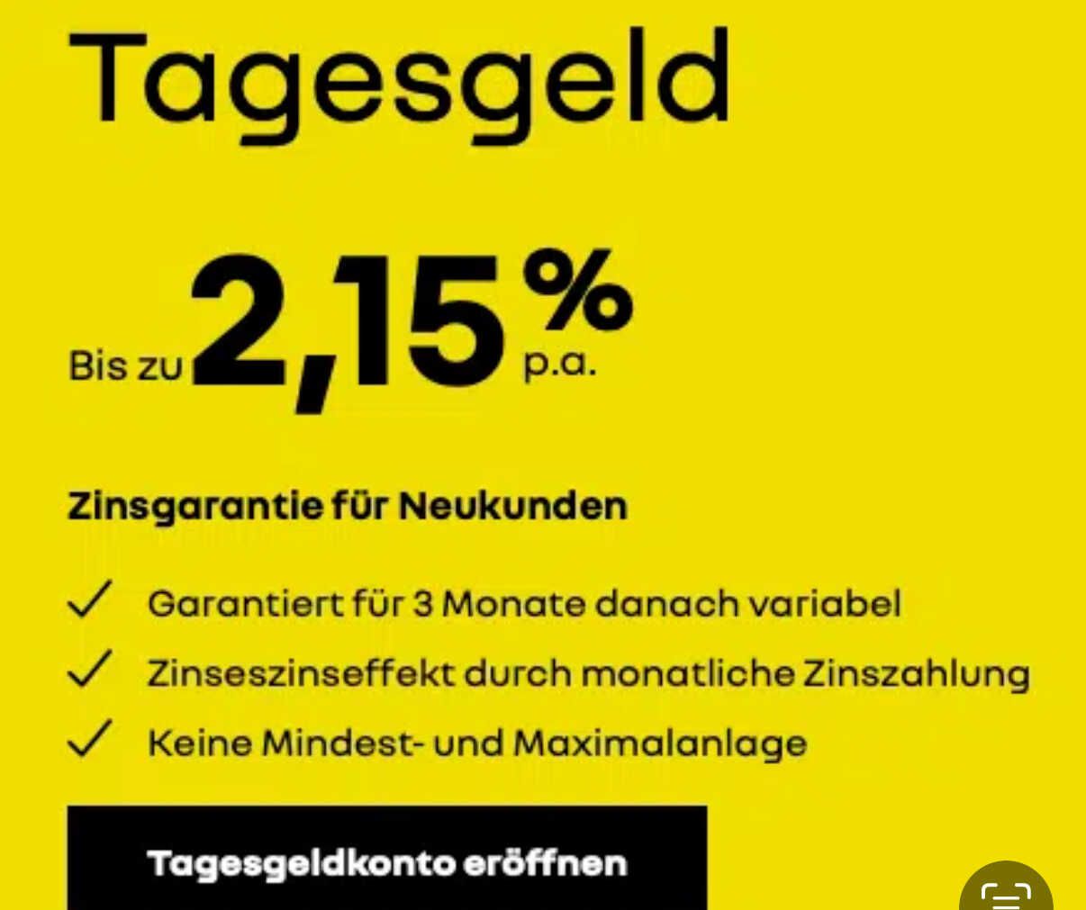 Renault Bank Tagesgeld: bis zu 2,15% p. a. für Neukunden  Festgeld: bis zu 2,40% p.a.