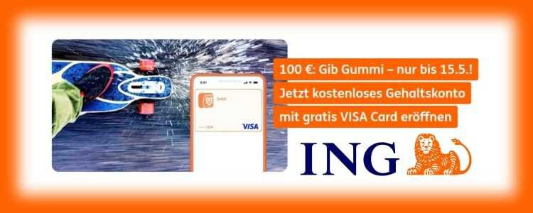 ING: 100€ Prämie für kostenloses Girokonto (700€ Geldeingang / U28)
