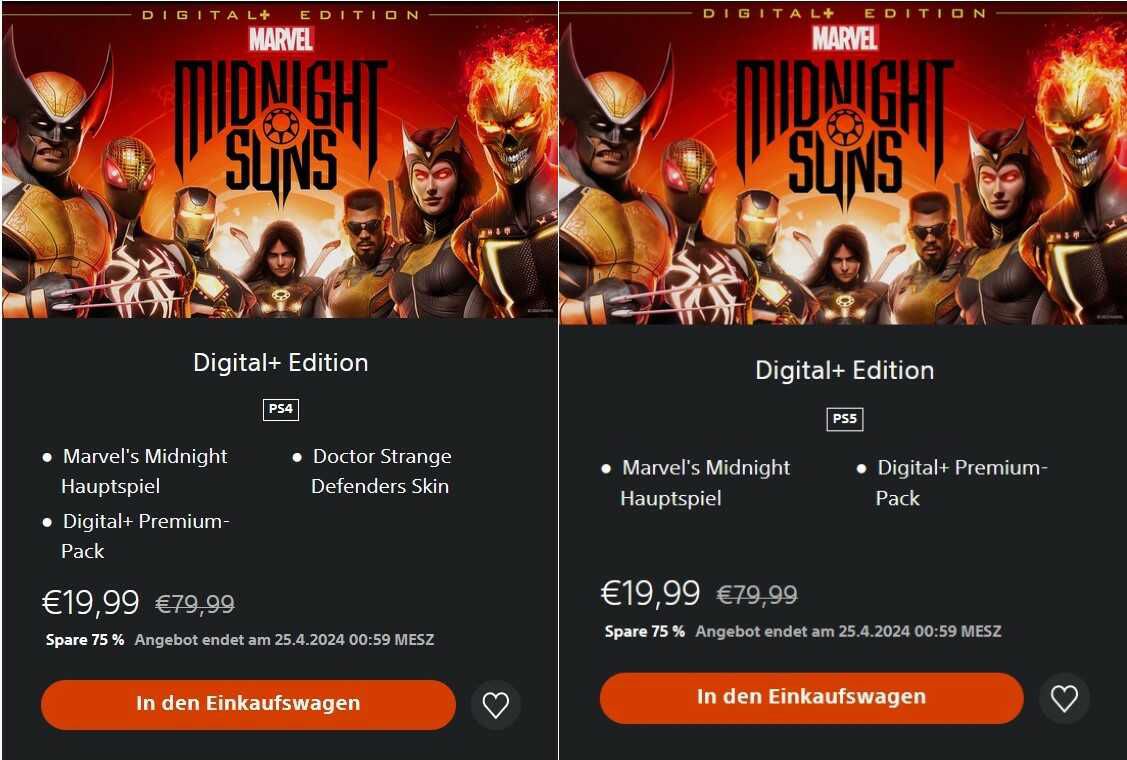 Marvels Midnight Suns   Digital+ Edition (PS4 / PS5 / PC) für je 19,99€ statt 79,99€