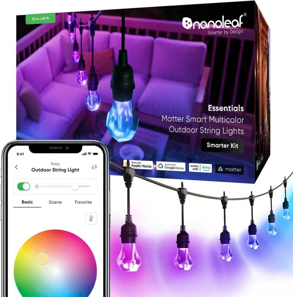 Smartes Garten Upgrade: Nanoleaf Outdoor String Light (15 m, Matter) zum Toppreis