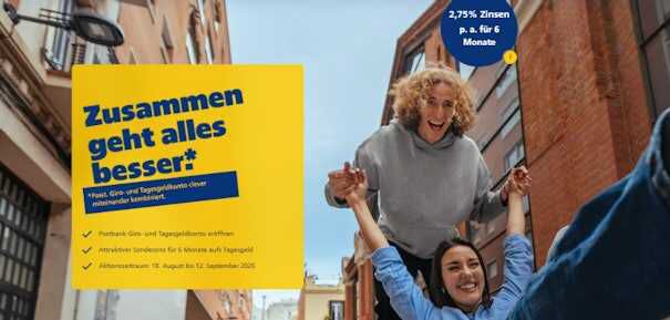 Sonderzins 2,75% mit Postbank Giro+Tagesgeld  Genialer Neukundenbonus