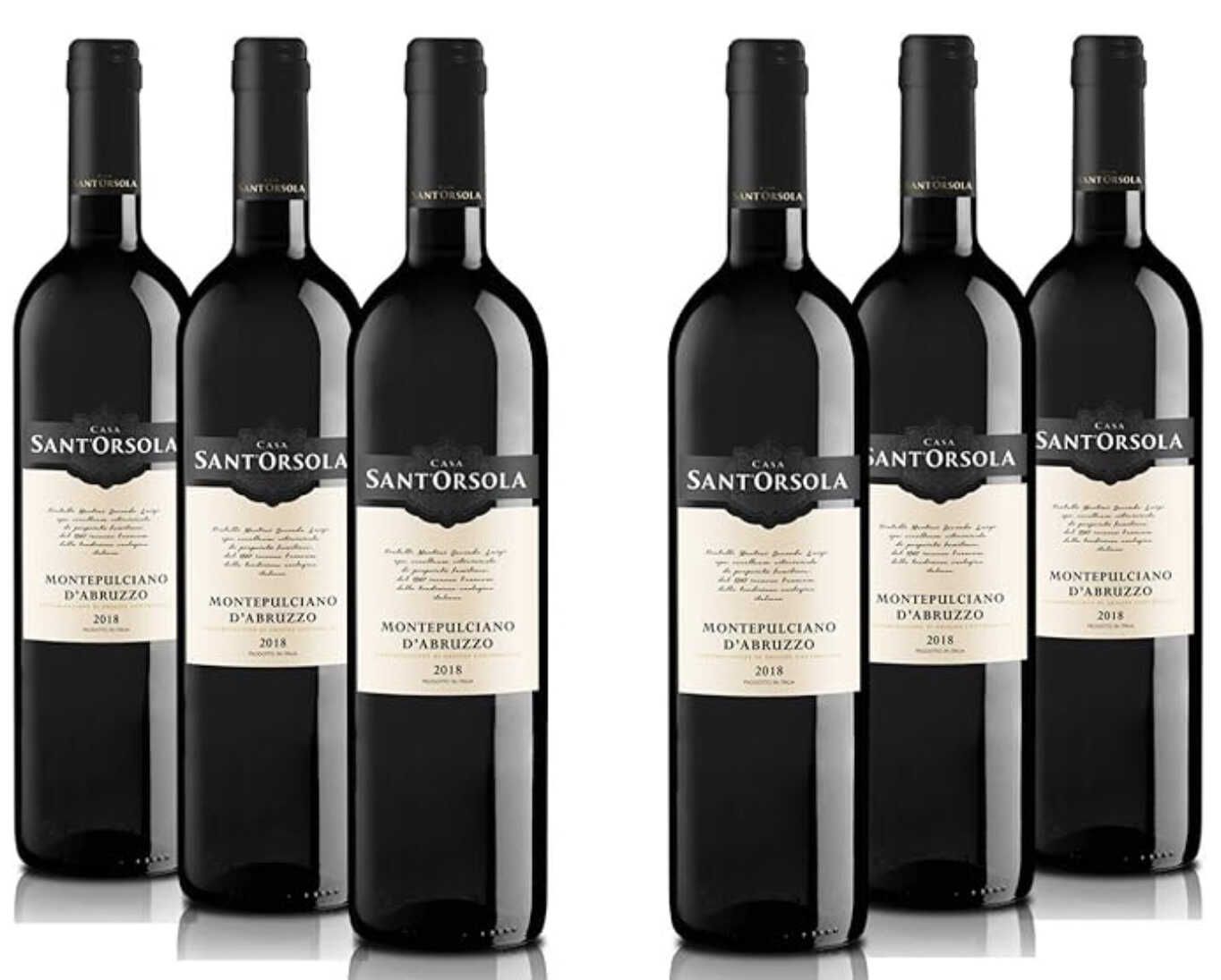 6 Flaschen SantOrsola Montepulciano DOC Abruzzo  Rotwein für 16,74€ statt 19,71€