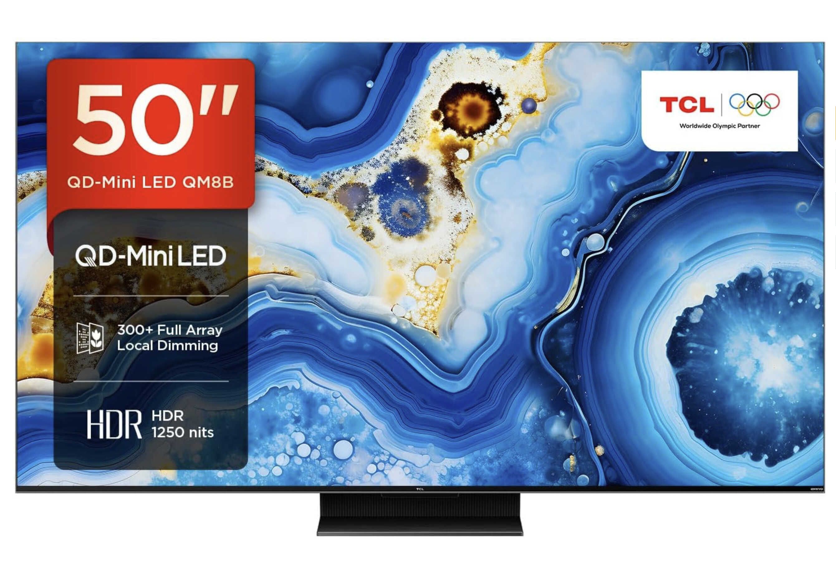 TCL 50QM8B Fernseher MiniLED 50 Zoll, QLED, 144Hz für 499€ statt 559€