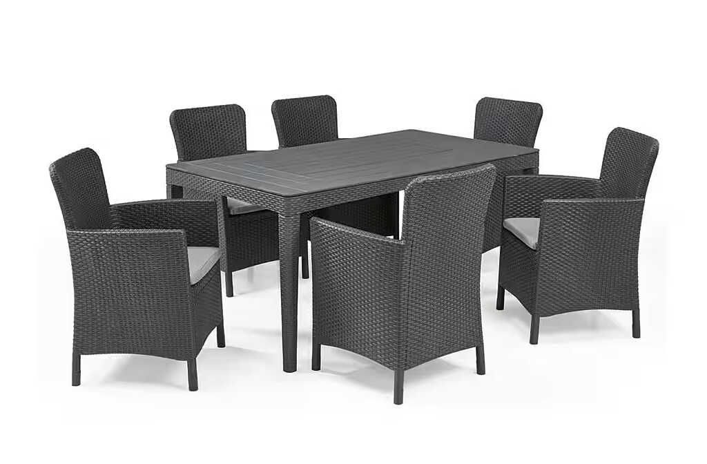 Gartenlounge Set Allibert Girona Miami Esstisch Set mit 6 Stühlen für 254,45€ statt 503,95€