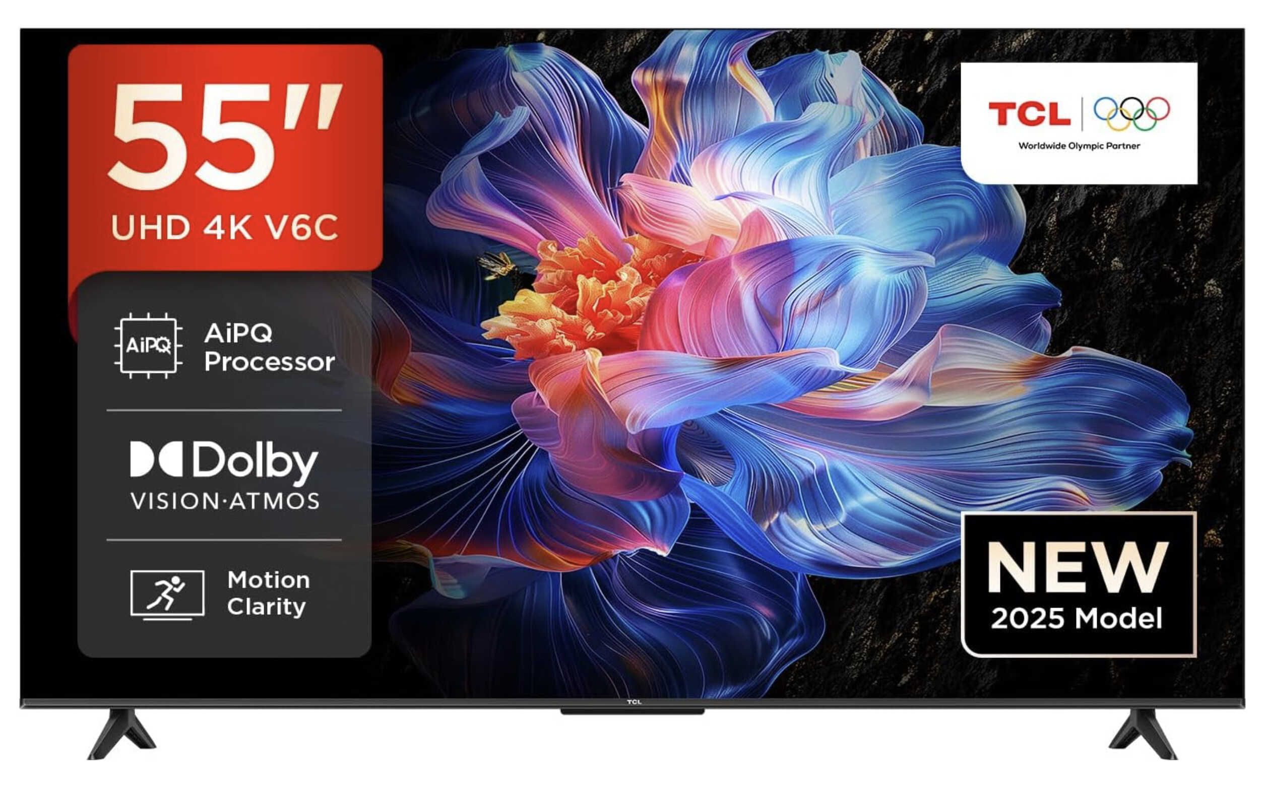 TCL 55V6C 55 Zoll Direct LED TV, 4K HDR Fernseher für 299€ statt 453,95€