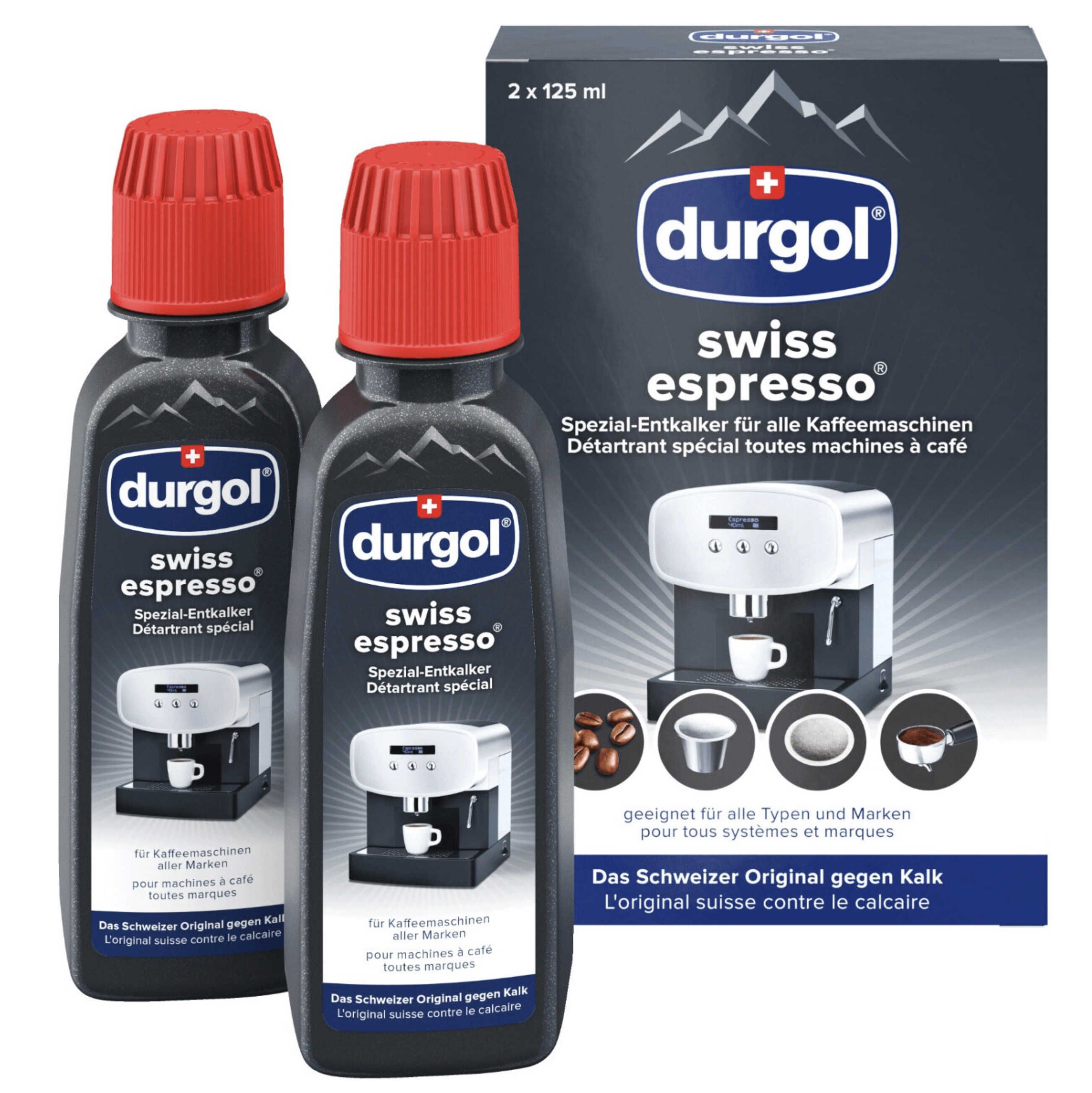 2x 125 ml durgol swiss espresso Spezial Entkalker für 4,99€ statt 7,40€