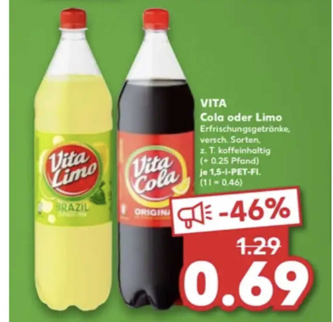 [Kaufland] 1,5 L Vita Cola und Limo für je 0,69€ statt 1,29€