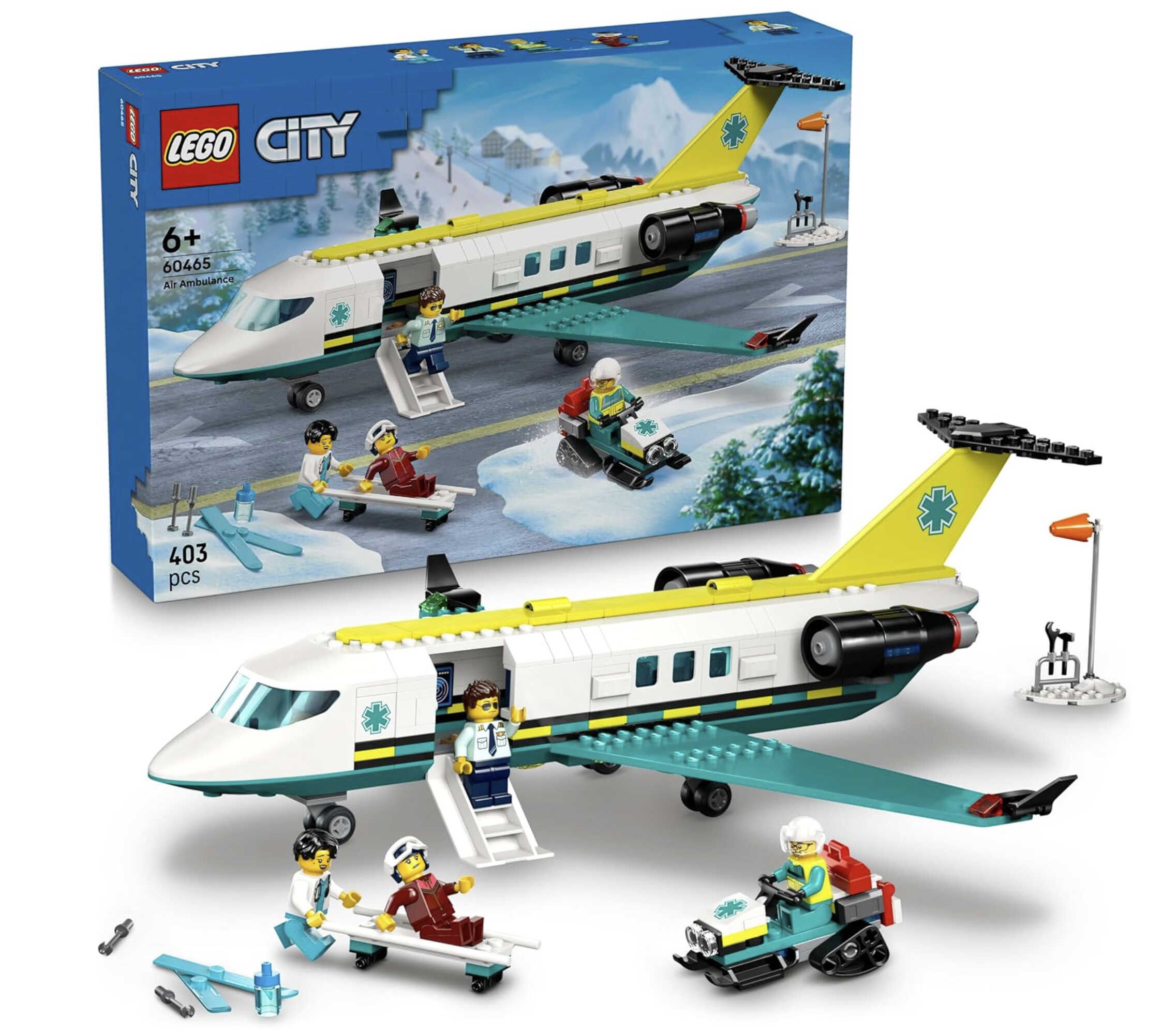 LEGO City Notfallrettungsflugzeug – Set mit Flieger, Schneemobil und 4 Mini Figuren für 31,99€ statt 39,48€