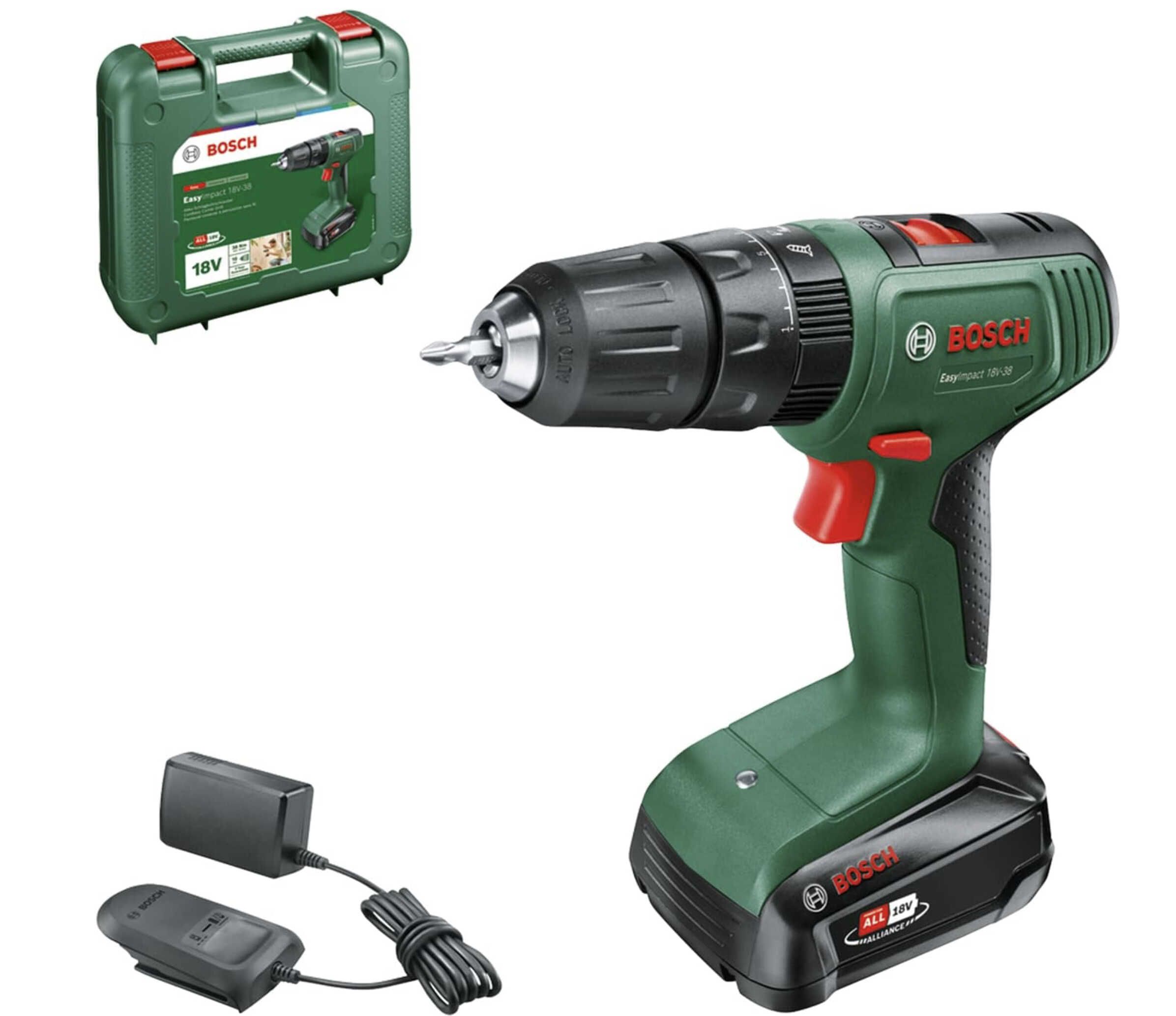 Bosch Akku Schlagbohrschrauber EasyImpact 18V 38 inkl. Akku für 55€ statt 67,99€
