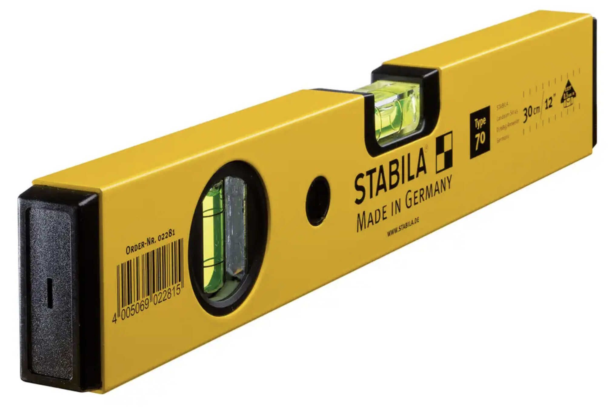 STABILA Wasserwaage Type 70, 30 cm, leichtes Alu Profil für 10,99€ statt 18,89€