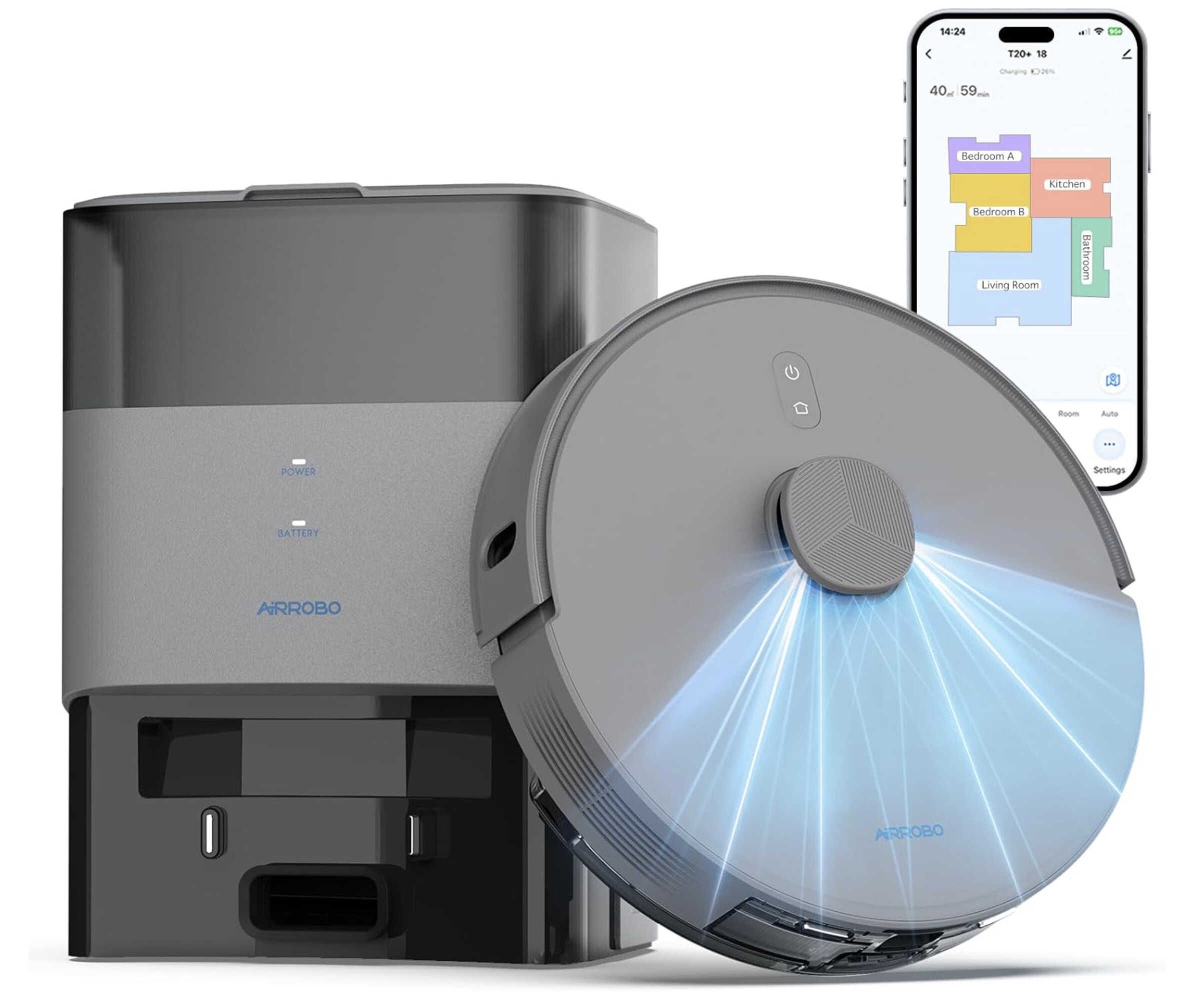 AIRROBO T25+ Saugroboter mit Wischfunktion und Absaugstation für 237,99€ statt 279,99€