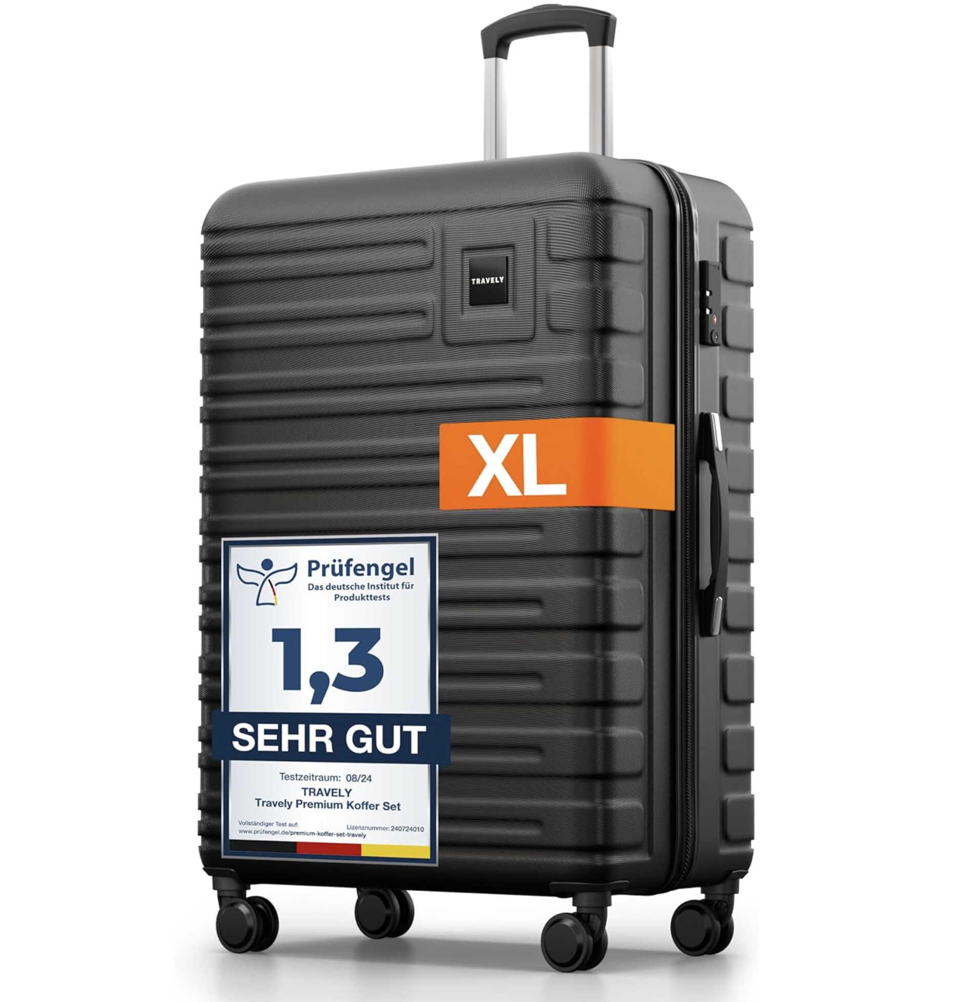 Travely Polycarbonat Koffer Groß 77cm XL   100L für 101,99€ statt 119,99€
