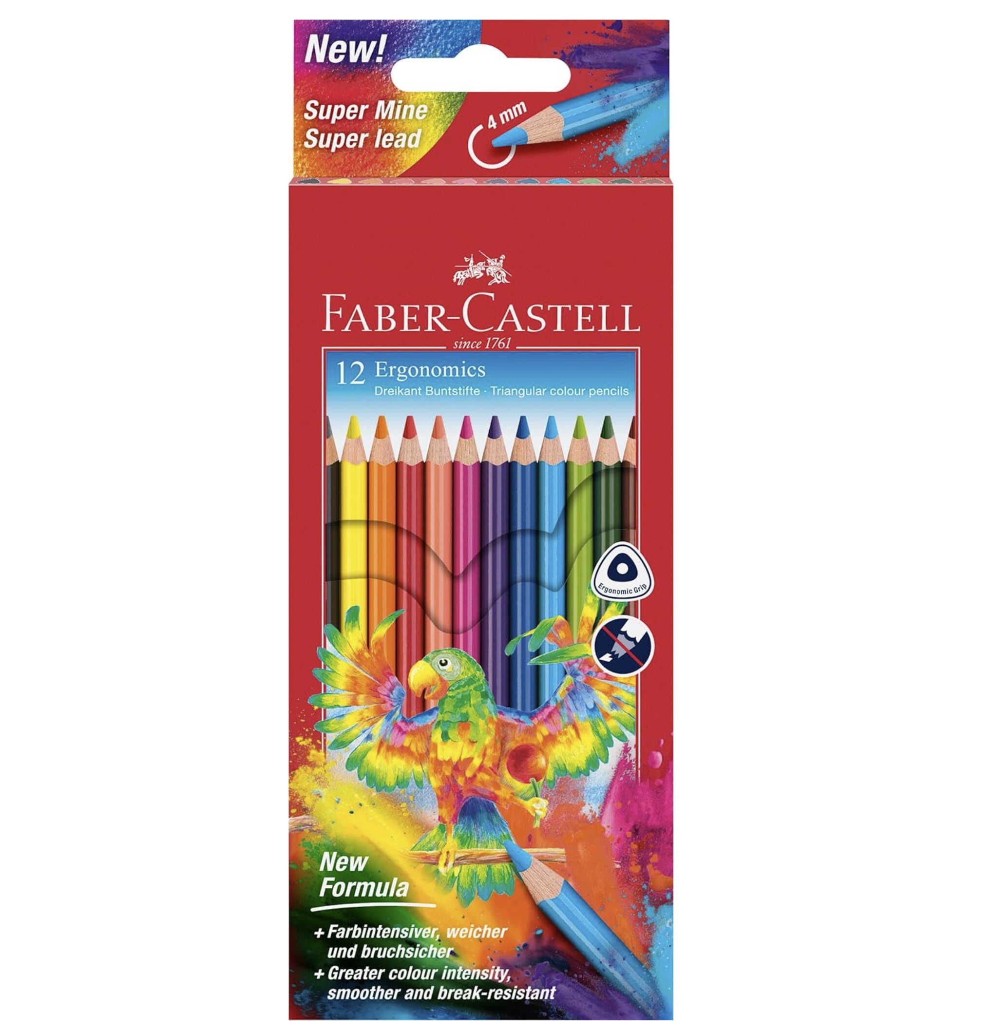 FABER CASTELL 116512   Buntstifte Dreikantform, 12 Stück im Kartonetui für 2,99€ statt 4,99€