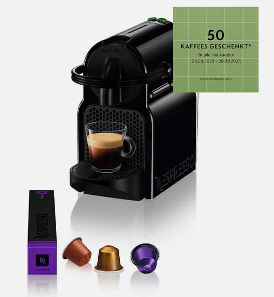 DeLonghi EN80.B Inissia Nespresso Kapselsystem Kaffeemaschine   52,43€ statt 66,48€
