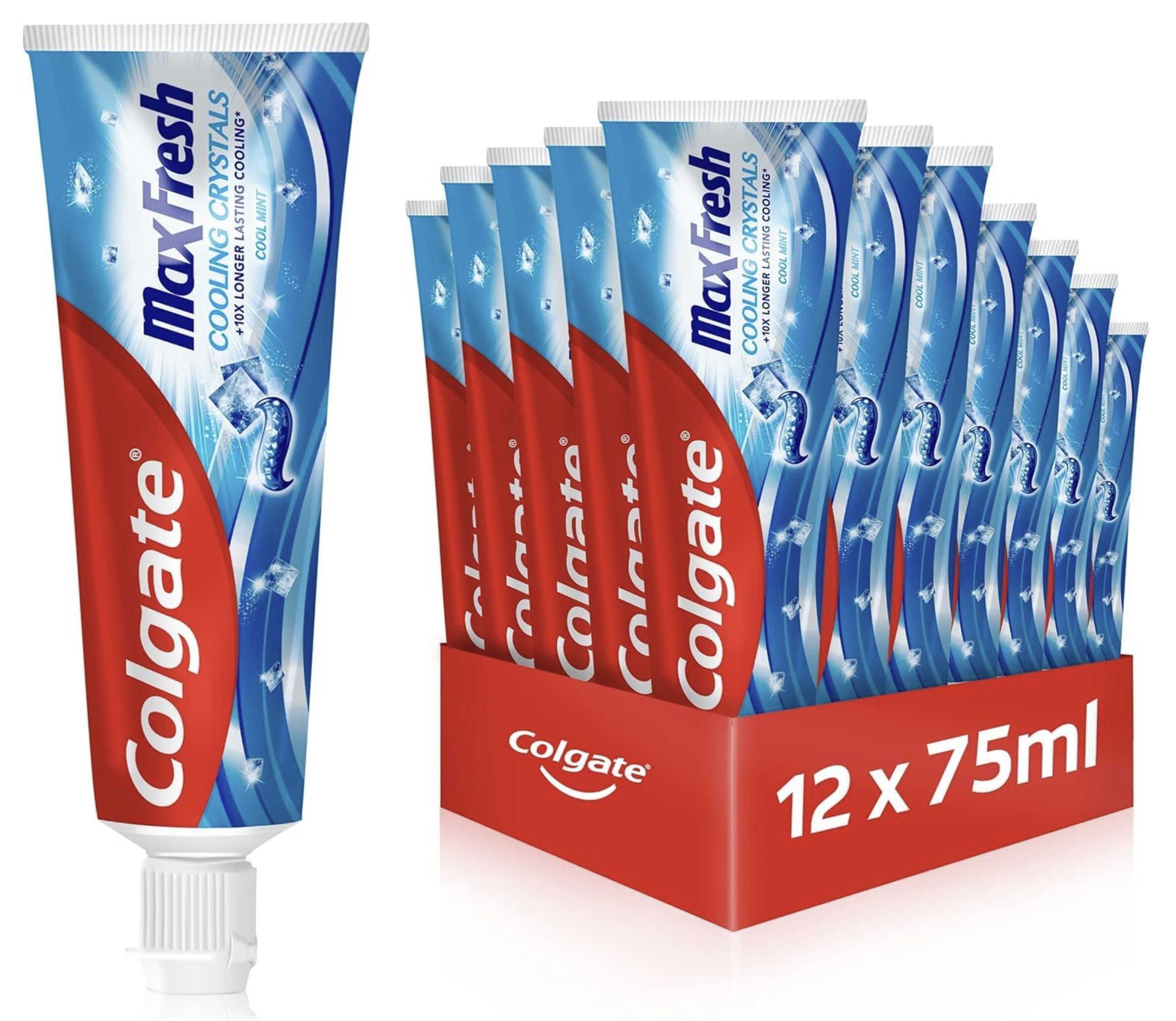 12x 75 ml Colgate Zahnpasta Max Fresh Cooling Crystals für 18,25€ statt 23,16€