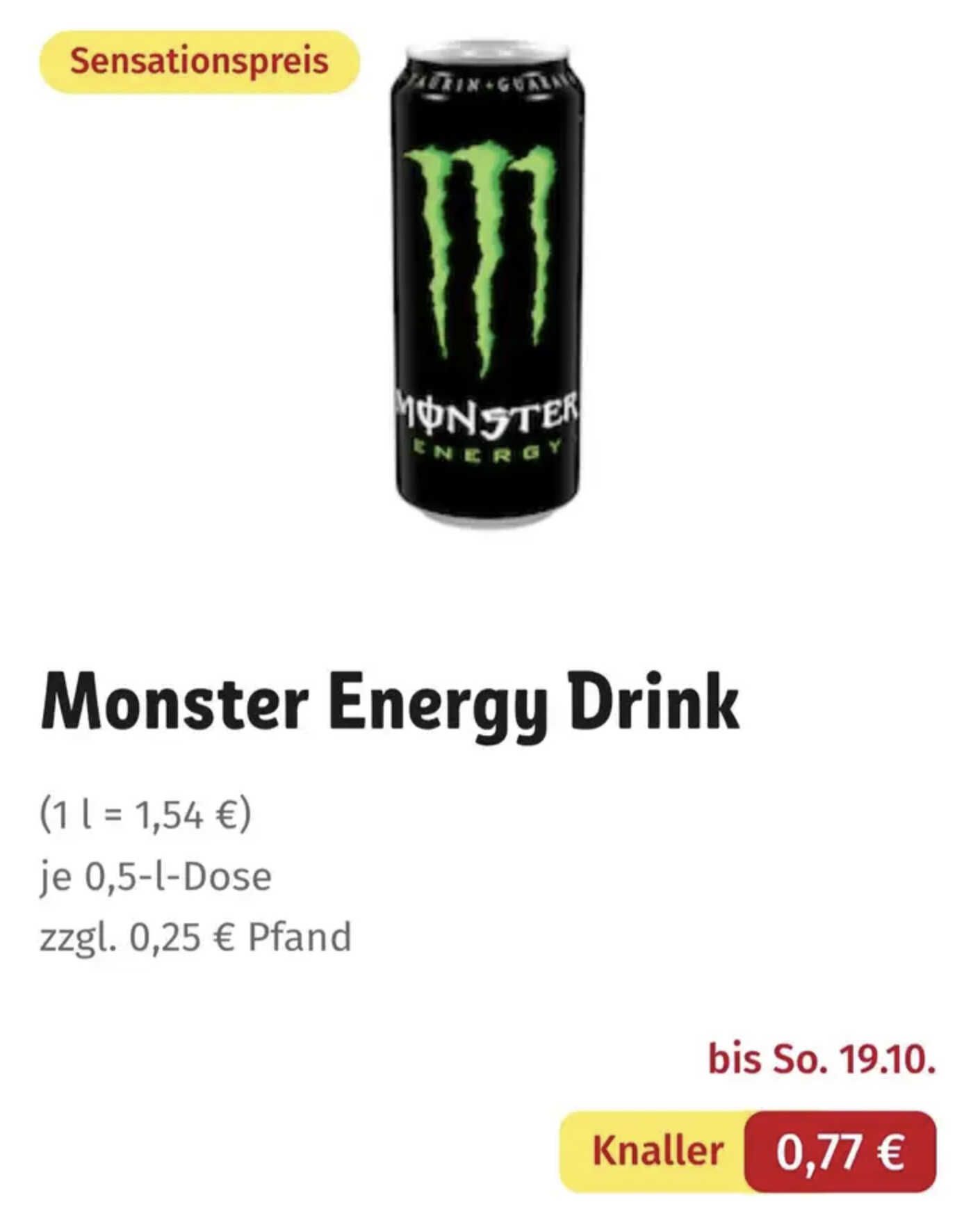 [REWE] Monster Energy verschiedene Sorten für 0,77€ statt 1,49€