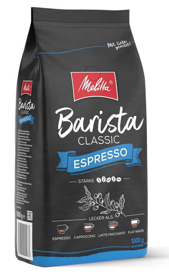 [Prime Spar Abo] Melitta Barista Classic Espresso, Ganze Kaffee Bohnen 1kg   12,74€ statt 21,46€