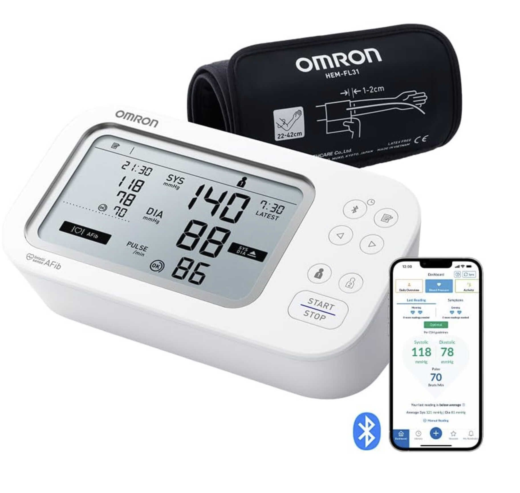 OMRON X7 Smart AFib Oberarm Blutdruckmessgerät für 84,99€ statt 101,54€