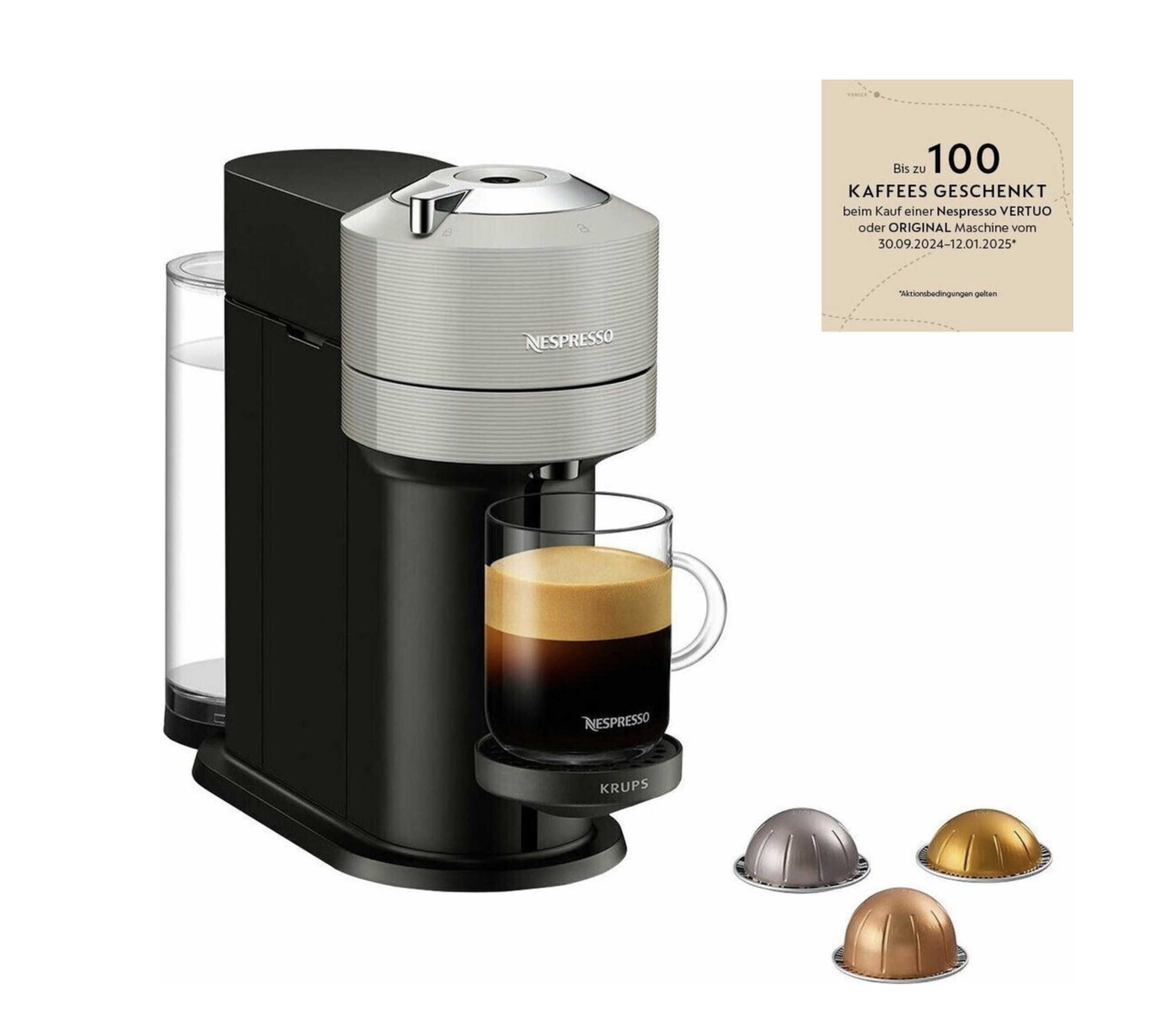 Krups XN910B Nespresso Vertuo Kapselmaschine für 55,71€ statt 69,90€ + 50 Kapseln gratis