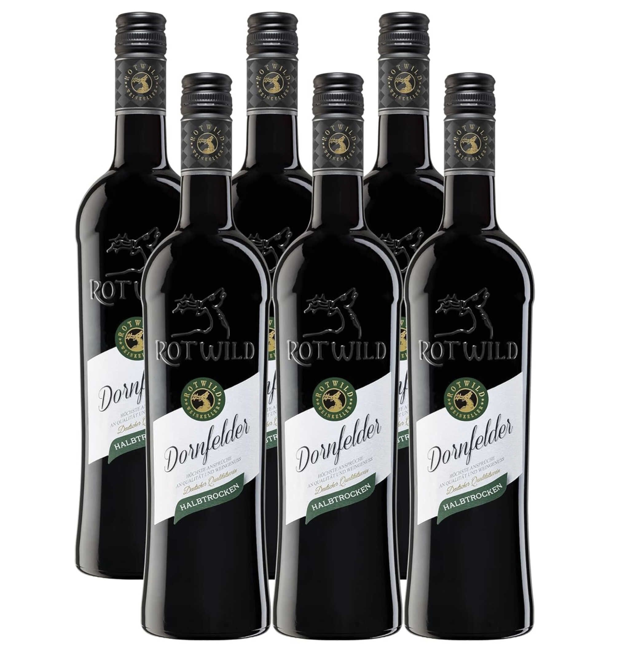6 Flaschen Rotwild Dornfelder Qualitätswein halbtrocken für 12,86€ statt 22,74€ 6 Flaschen Rotwild Dornfelder Qualitätswein halbtrocken für 12,86€ statt 22,74€