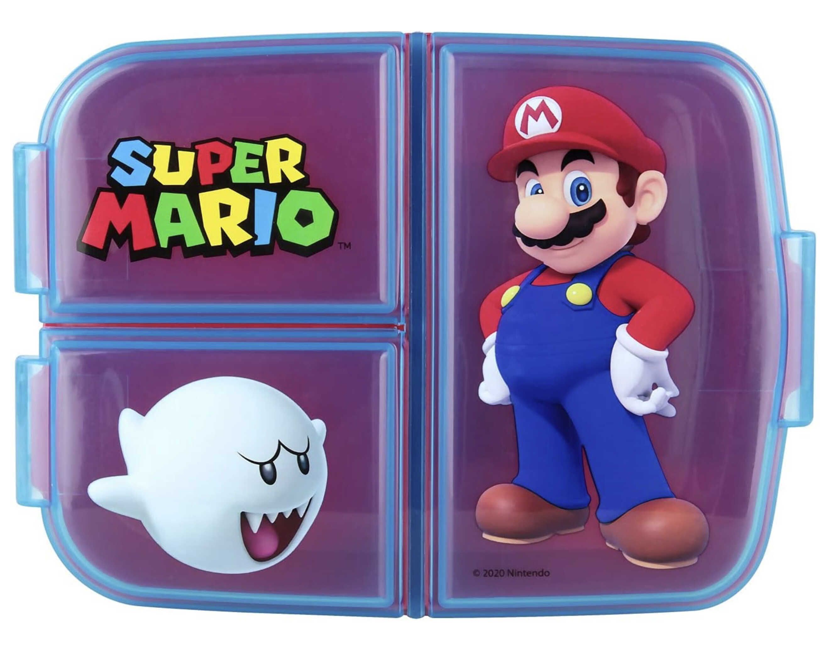 Super Mario Brotdose Kinder mit 3 Fächern und Clip Verschlüssen für 6,78€ statt 10,81€