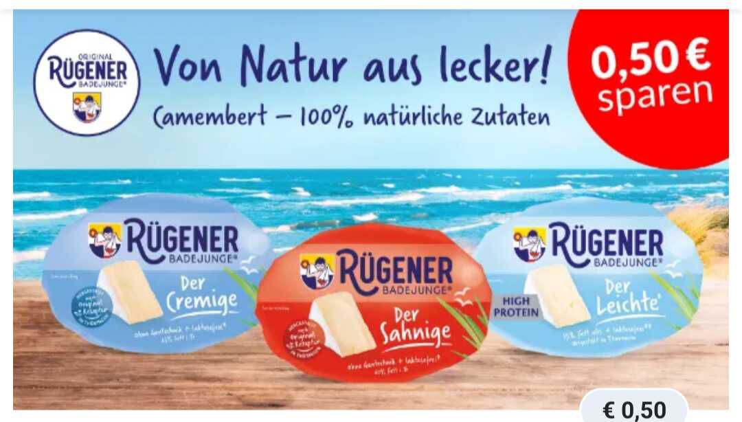 Rügener Badejunge Weichkäse 0,50€ Cashback
