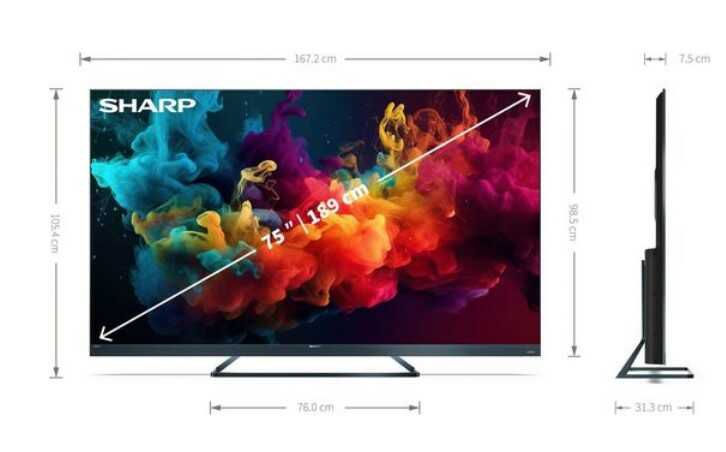 SHARP 75FQ5EG 4K ULTRA HD GOOGLE TV QUANTUM DOT (75 Zoll / 189 cm / bis zu 144 Hz) ab 1142,55€ statt 1408,90€