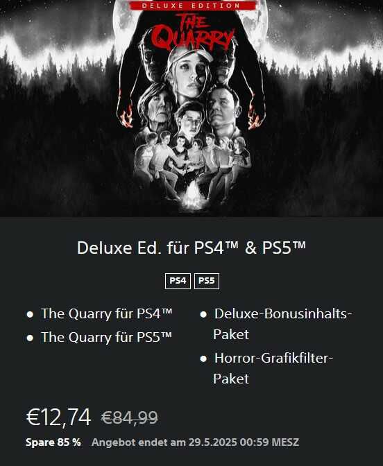The Quarry   Deluxe Edition (PS4 / PS5) für 12,74€ statt 84,99€