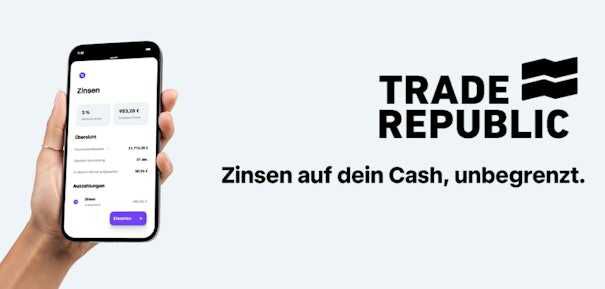 Trade Republic: 2,25% p. a. Zinsen + 1% Saveback in den Sparplan bei Kartenzahlung