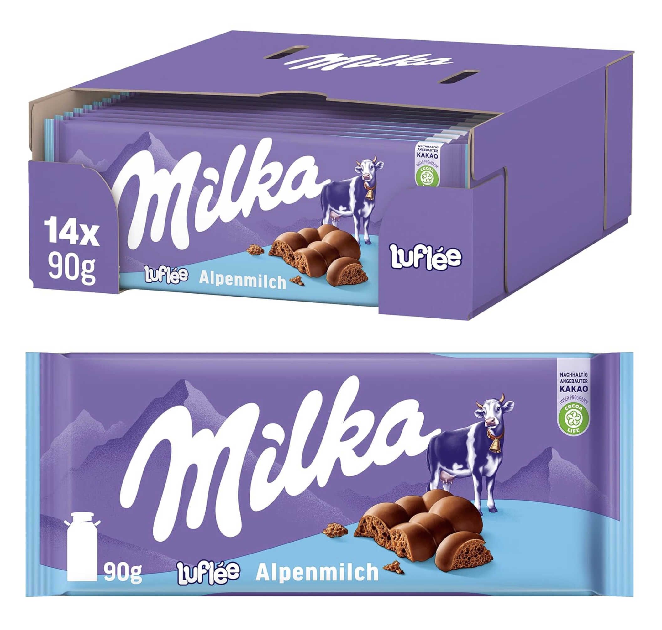 14x 90g Milka Bubbly Alpenmilch für 11,91€ statt 22,26€