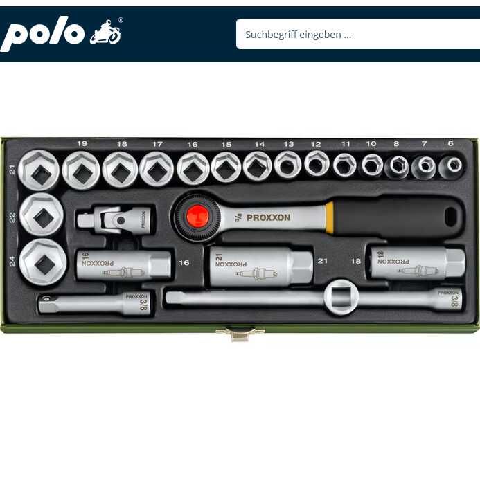 DRESDEN bei POLO: Proxxon Kompaktkasten mit 3/8 Ratsche 24 teilig 29,95€ statt 44,08€