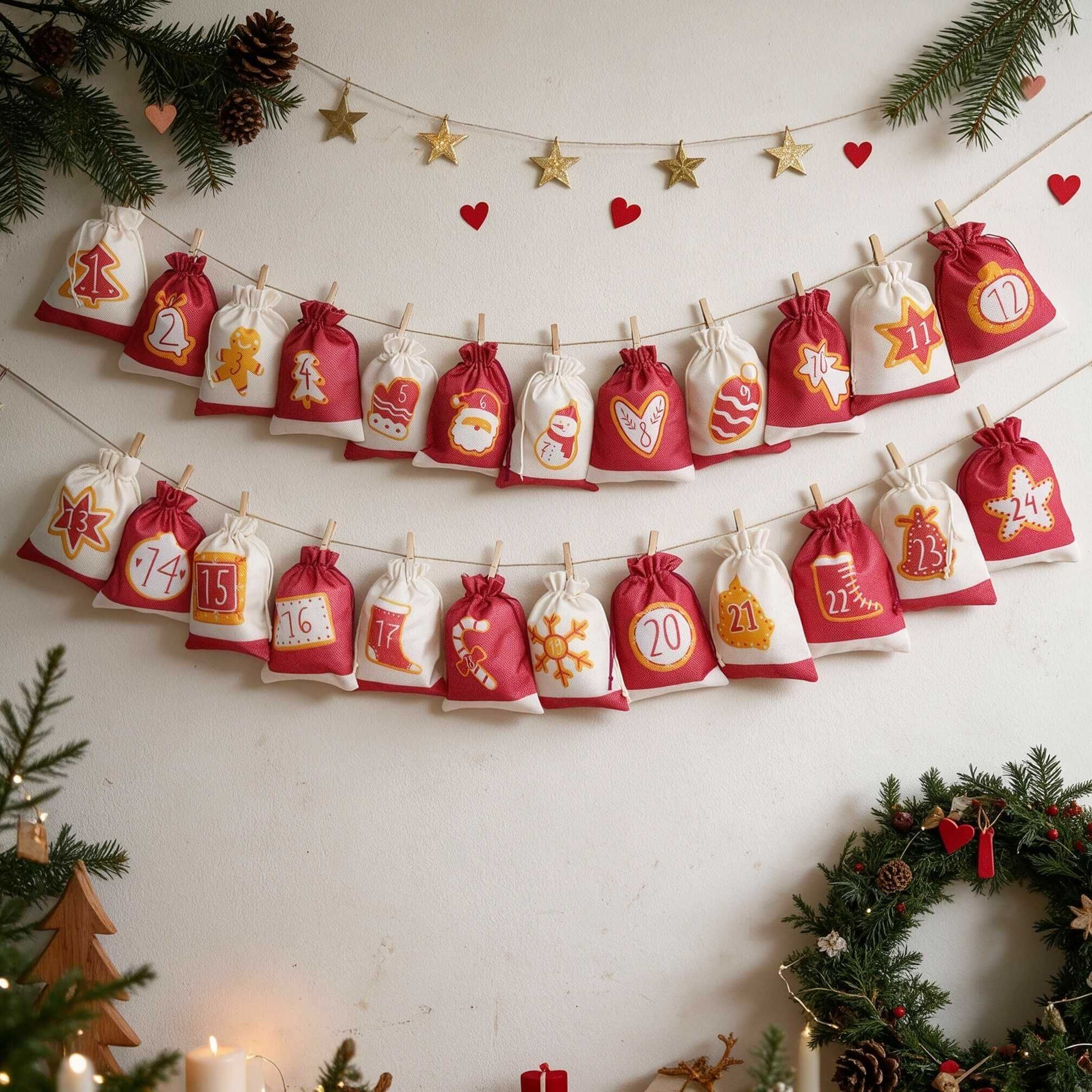 Adventskalender Säckchen zum Befüllen (24er Set) für 15,3€ (statt 21,89€) - 30% Rabatt Adventskalender Säckchen zum Befüllen (24er Set) für 15,3€ (statt 21,89€) 30% Rabatt