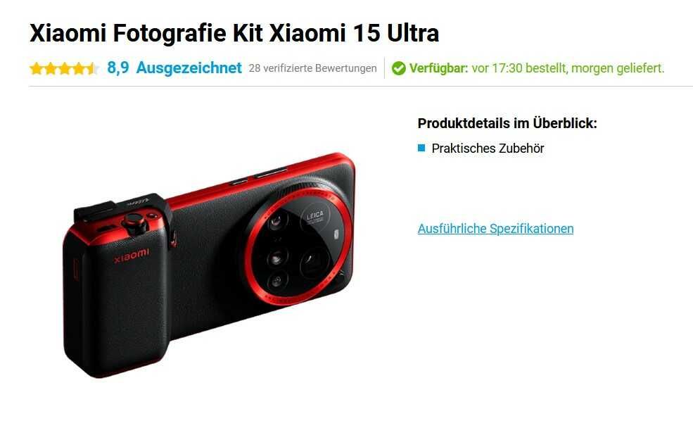 Xiaomi Fotografie Kit Xiaomi 15 Ultra für 140,90€ statt 162,95€