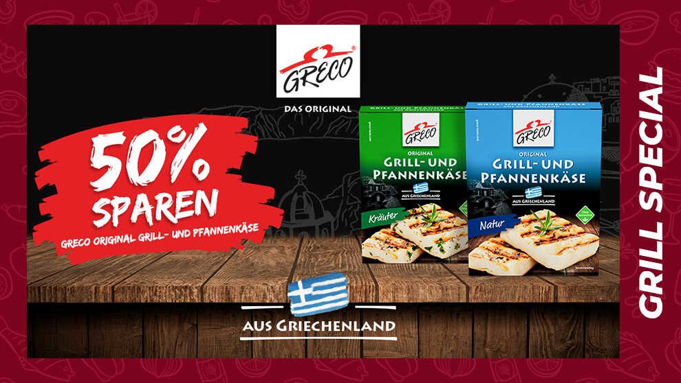 50% Cashback Greco Grill  und Pfannenkäse