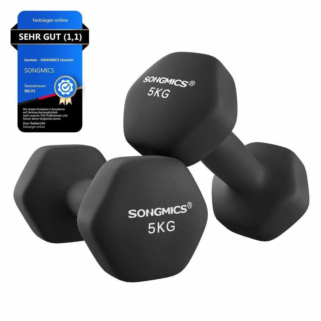 (Prime) 2x 5 kg SONGMICS Kurzhanteln Hexagon Neopren Beschichtung Krafttraining Workout Fitness Training Zuhause (Prime) 2x 5 kg SONGMICS Kurzhanteln Hexagon Neopren Beschichtung Krafttraining Workout Fitness Training Zuhause