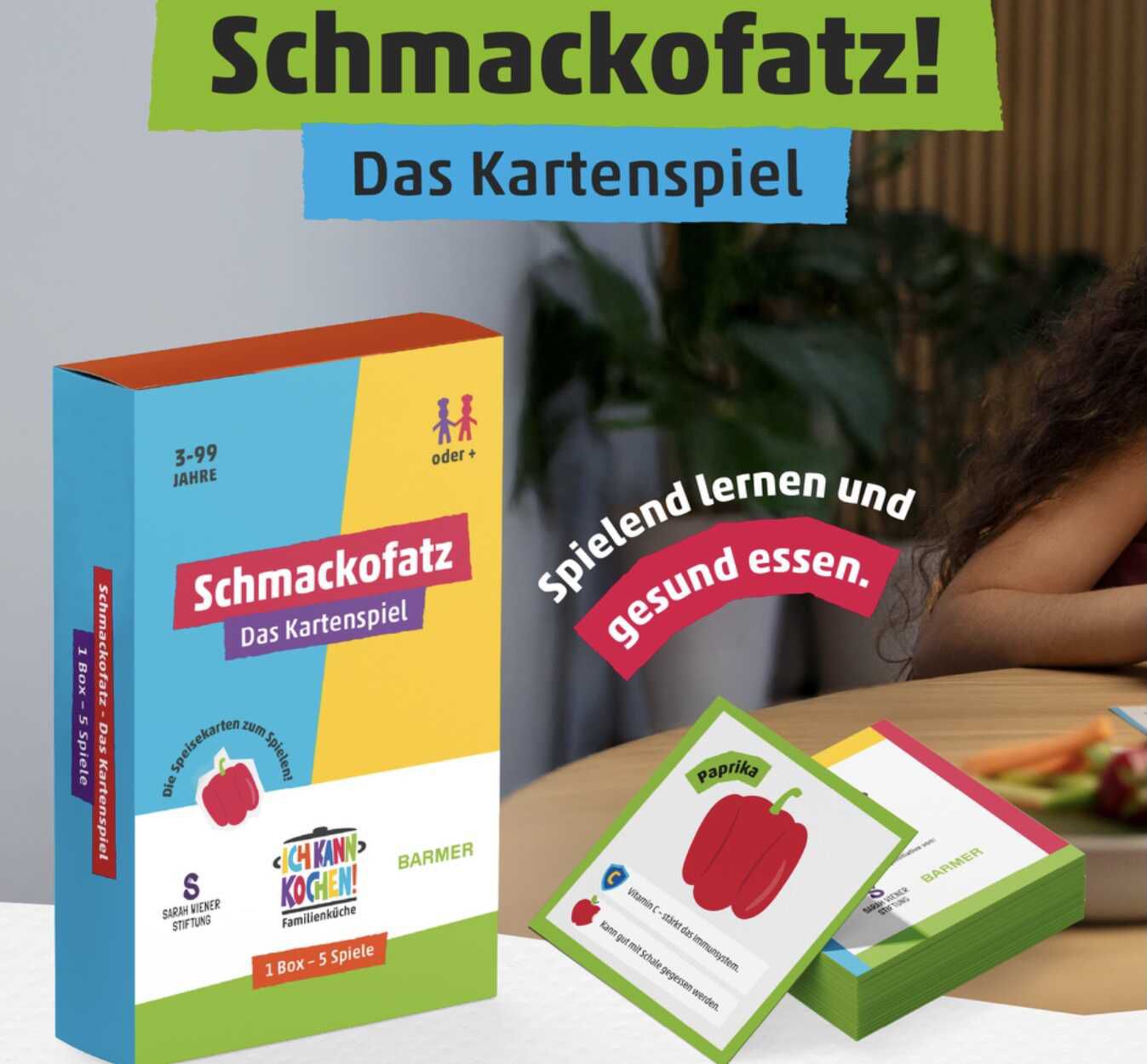 Gratis Kartenspiel Schmackofatz von der Barmer Fragen rund ums Thema Lebensmittel und gesunde Ernährung