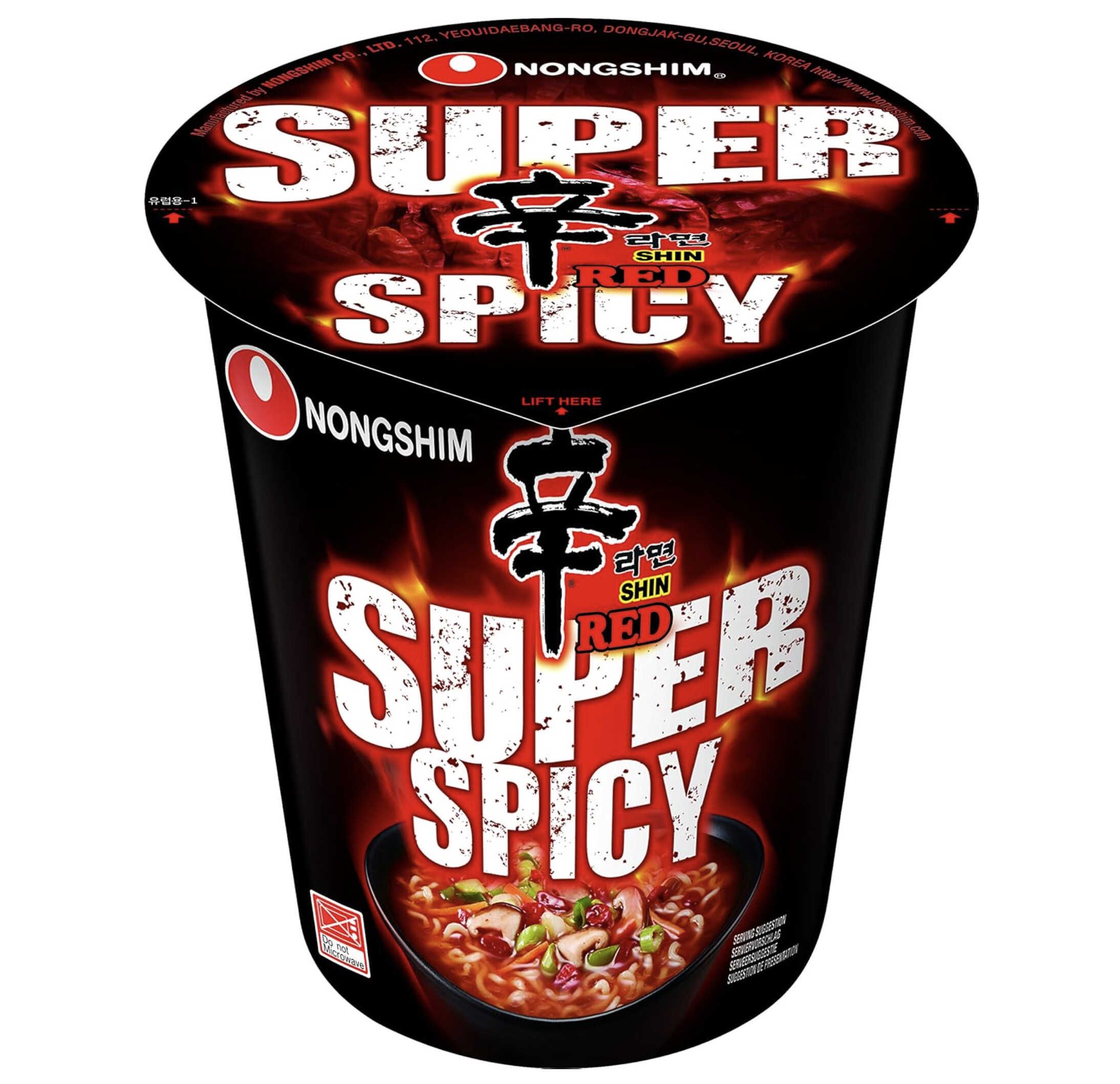 🌶️ 8x NONGSHIM Instant Cup Nudeln Shin Red Super Spicy 60g ab nur 4,56€ statt 14,40€
