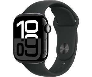 Apple Watch Series 10 (GPS 42 mm) Smartwatch mit Aluminiumgehäuse in Diamantschwarz und Sportarmband für 369,99€ PVG 403,99€
