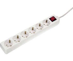 as   Schwabe 6 fach Steckdosenleiste weiß mit Schalter 230 V / 16 A – Mehrfachstecker mit 1,4 m für 5,49€ PVG 9,91€