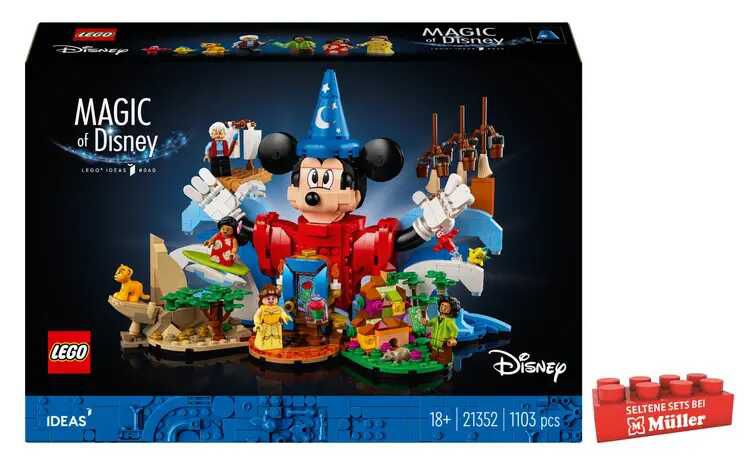 LEGO Ideas 21352 Disney Magie (1103 Teile, 4 Minifiguren, 3 Tierfiguren)  63,96€ statt  83,94€