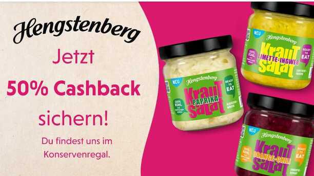 Krautsalate von Hengstenberg 50 % Cashback
