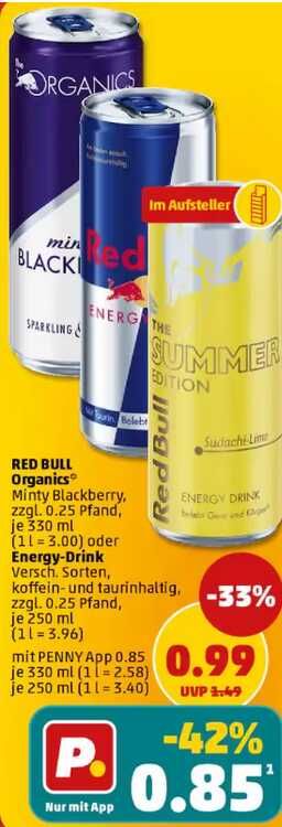 [Penny App] Red Bull Energy Drinks 85ct pro Dose