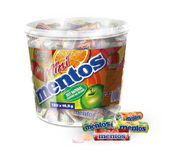 [Prime Spar Abo] Mentos Fruit Mix, Eimer mit 120 Mini Rollen a 5 Frucht Dragees   14,24€ statt 21,21€