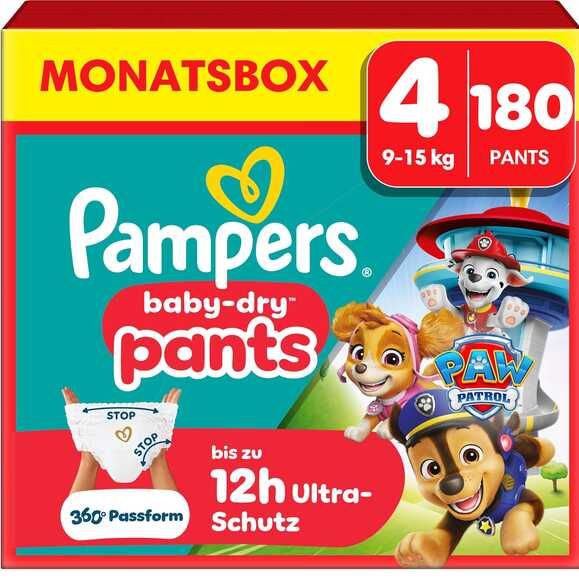 Spar-Abo - Pampers Baby-Dry Pants Paw Patrol Edition Größe 4, 180Stück 34,50€ statt 55,95€ Spar Abo Pampers Baby Dry Pants Paw Patrol Edition Größe 4, 180Stück 34,50€ statt 55,95€