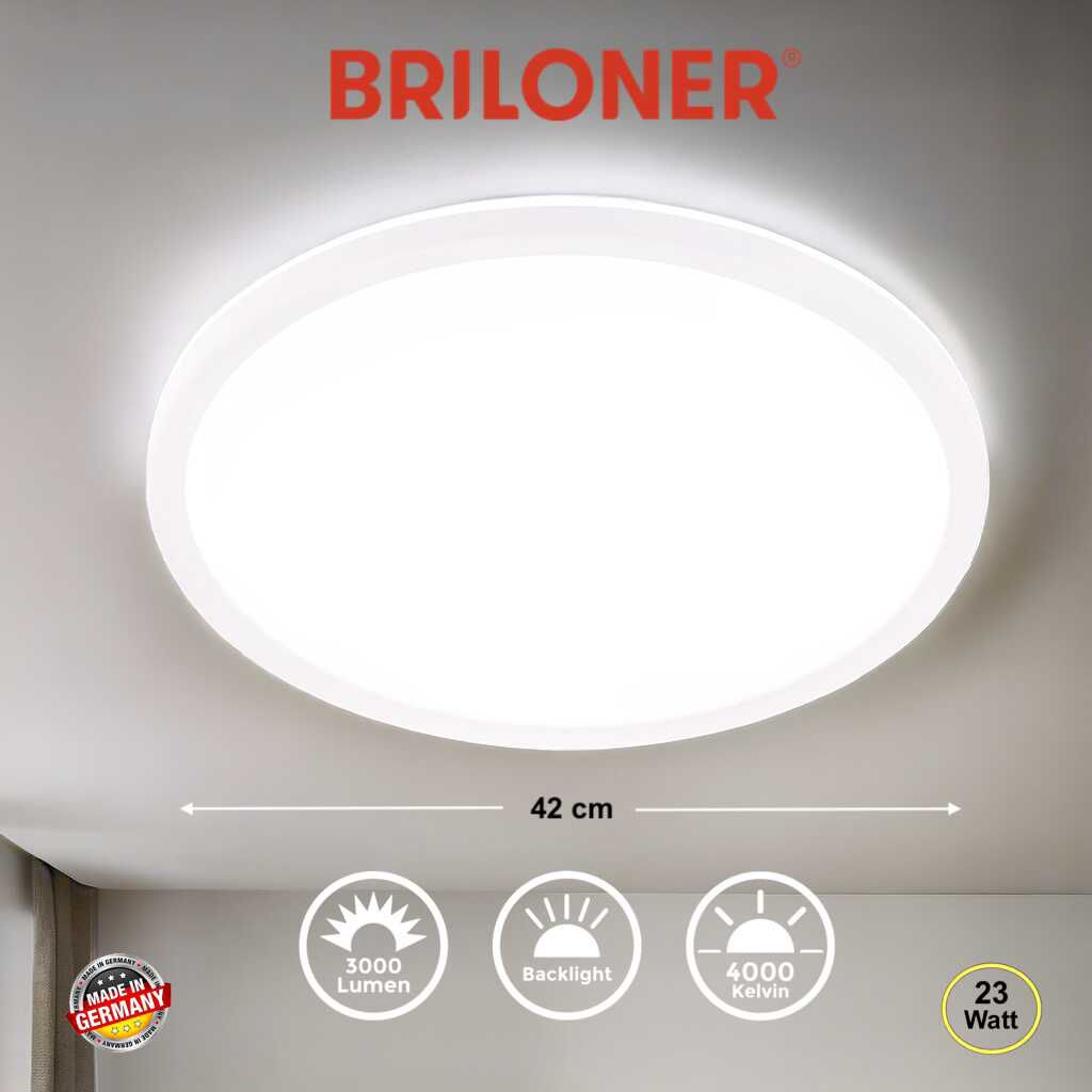 Briloner Slim LED Deckenleuchte, Backlight, Flach, Rund, 42CM, Weiss bis zu 24,79€ statt 39,95€