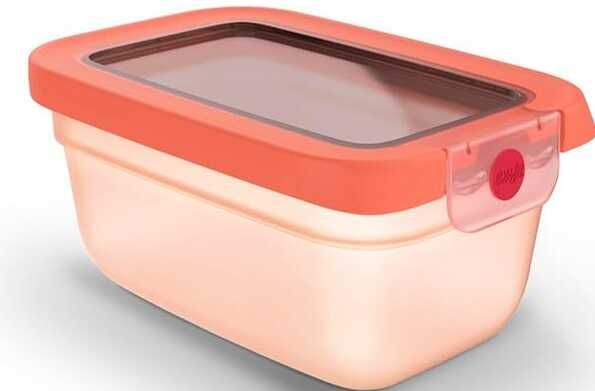 EMSA oneClick Frischhaltedose, verschlossen mit 1x Klick, 0,75L, gefrier , mikrowellen  und spülmaschinengeeignet, orange, N1210500 [Prime]