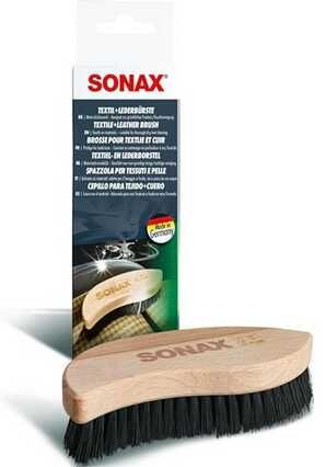 SONAX Textil  & Lederbürste: Ergonomische Reinigungsbürste für Auto & Haushalt [Prime]
